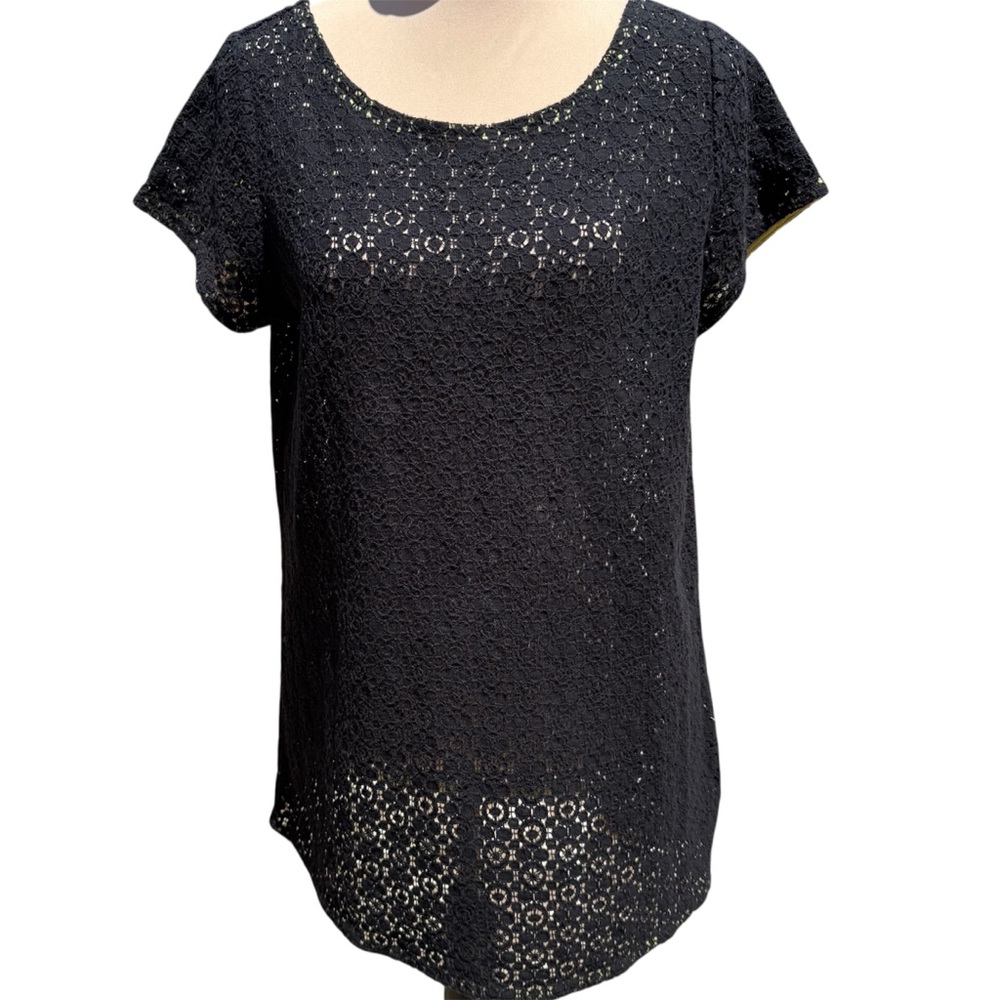 Roxy Black Lace Top Women's Pool Beach Swimsuit Coverup Size Large